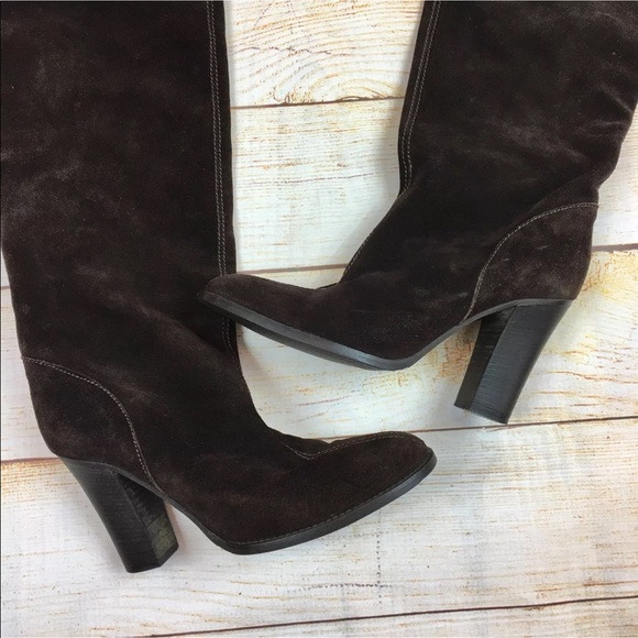 J Crew Italy shearling cuff suede boots sz 7 - Picture 2 of 9